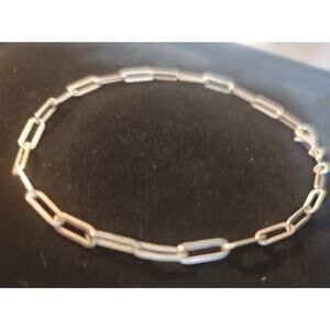 New 925 Italy Paper Clip Chain Bracelet